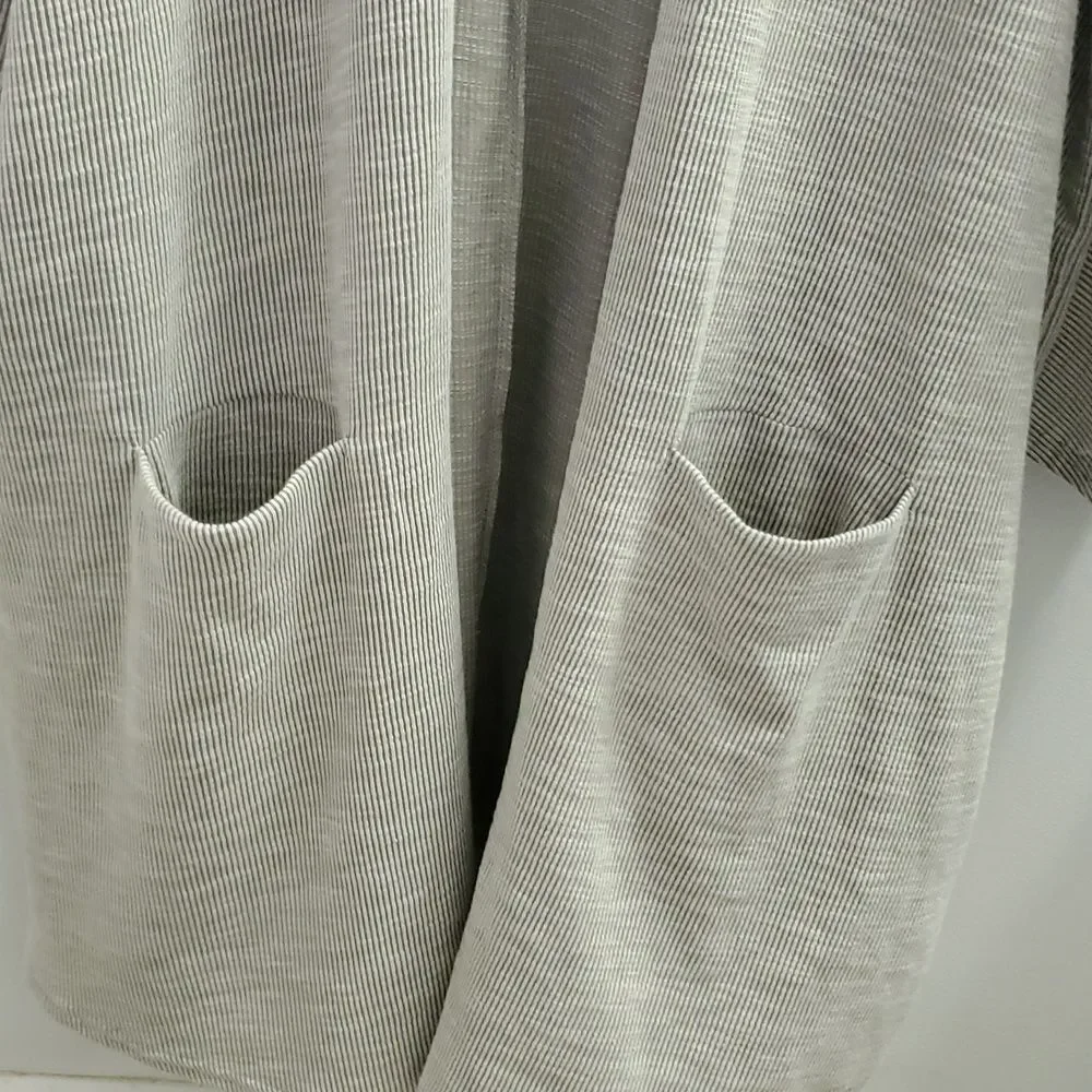 Donni OSFA Gray Ribbed Open Sandwash Cardigan NWT